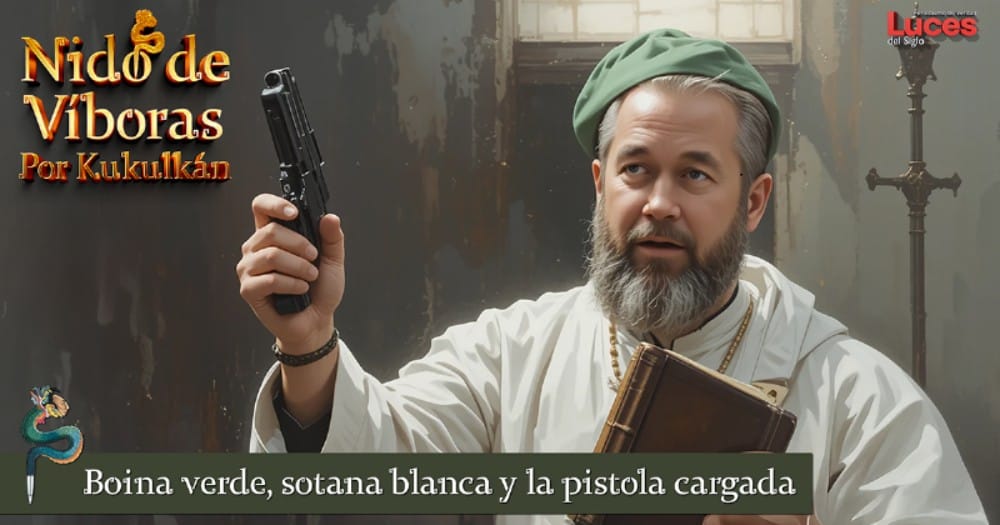 Boina verde, sotana blanca y la pistola cargada