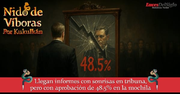 Llegan informes con sonrisas en tribuna, pero con aprobación de 48.5% en la mochila